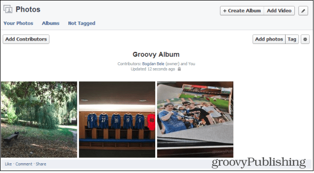 Facebook Shared Photo Albums Участники, добавляющие