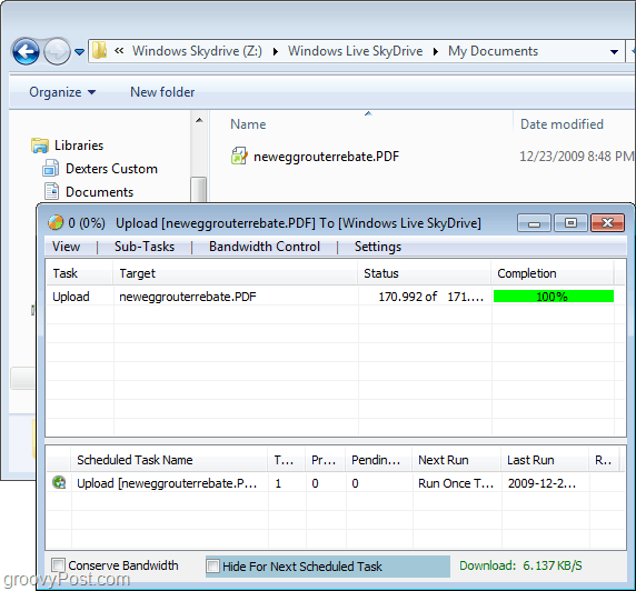 загружать файлы в Skydrive через Windows Explorer