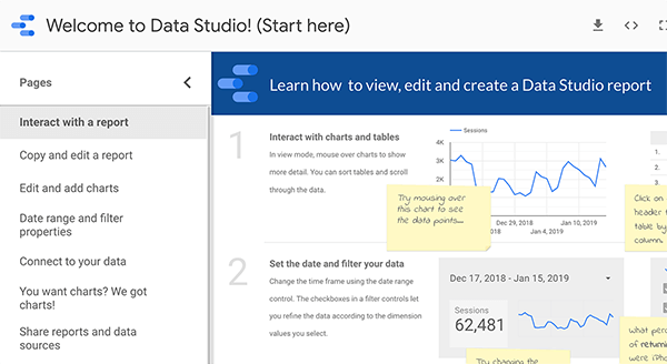 Как начать работу в Google Data Studio, совет 1