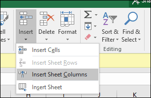 вставить строку или ячейку в Excel