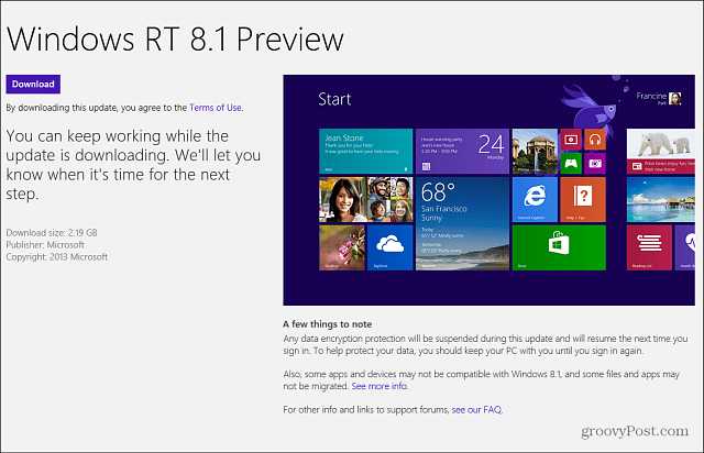 Windows RT 8.1 Предварительный просмотр Windows Store