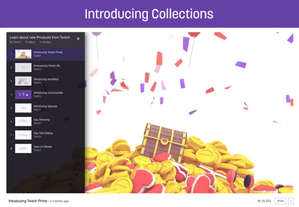 Новая функция коллекций позволяет стримерам хвастаться и продвигать свои лучшие видео на Twitch.