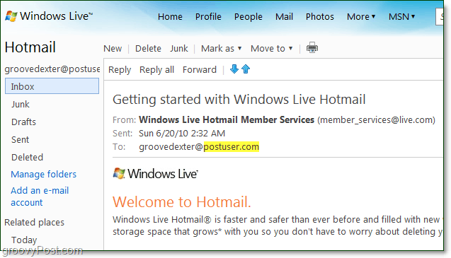 Ваш адрес электронной почты на вашем домене из Windows Live