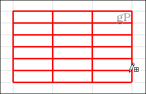 Нарисуйте сетку границ в Excel