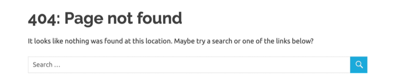 пример страницы ошибки 404 Google Analytics, настроенной для результата ошибки 404