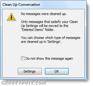 Outlook 2010 нет писем для очистки