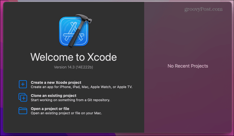 экран запуска xcode