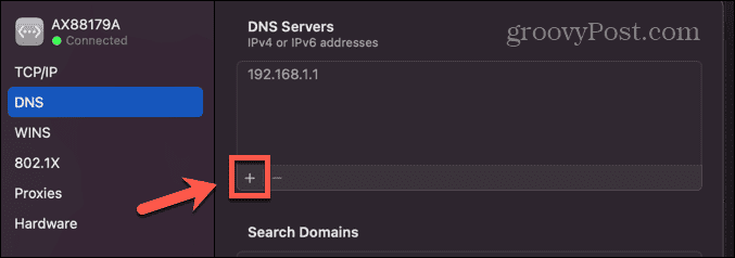 mac добавить dns сервер