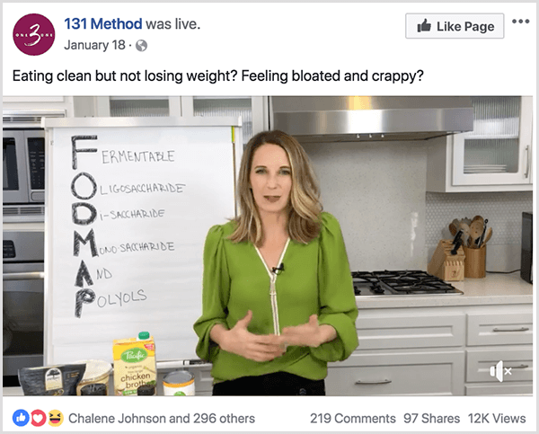 На странице 131 Method в Facebook размещено видео о чистом питании.
