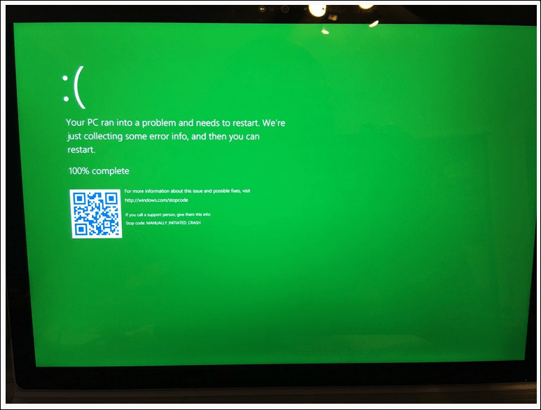 Microsoft представляет «Зеленый экран смерти» исключительно для инсайдеров Windows