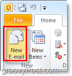 Создать новое сообщение электронной почты в Outlook 2010