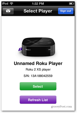 Выберите Roku Player