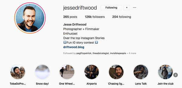 Профиль Джесси Дрифтвуд в Instagram.