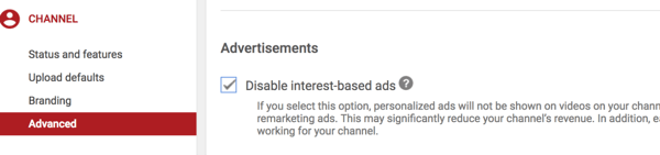 Как настроить рекламную кампанию YouTube, шаг 36, возможность предотвратить размещение определенных видео конкурентами на вашем канале