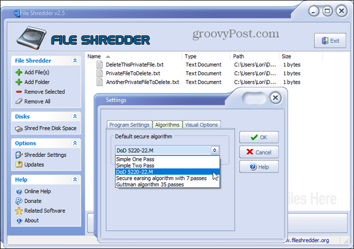 Инструмент безопасного удаления File Shredder для Windows