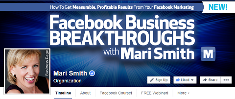Титульная страница Мари Смит в Facebook