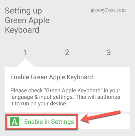 Клавиатура зеленого яблока включить в настройках
