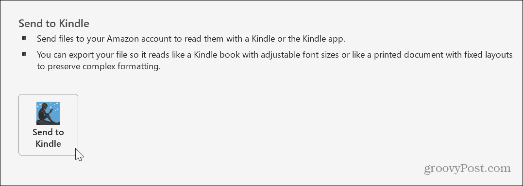 Отправить документы Word на Kindle 