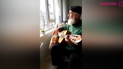 Дедушка играет и говорит «Ах, мир лжи» с гитарой!