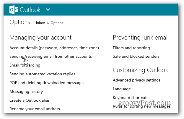 Совет Outlook.com: установите учетную запись электронной почты по умолчанию