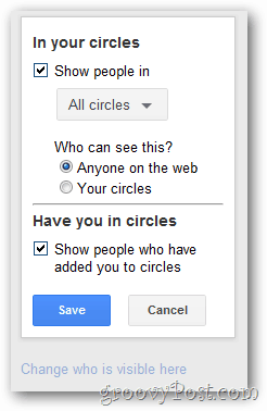 Google + профиль круговой конфигурации дисплея