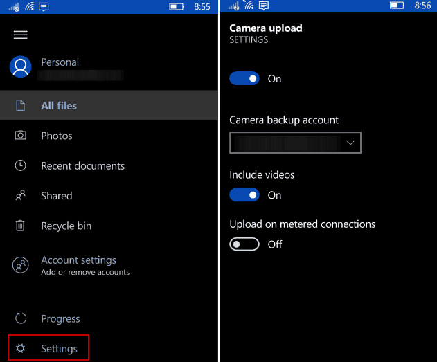 Сделайте Windows 10 Mobile автоматически резервным копированием в OneDrive