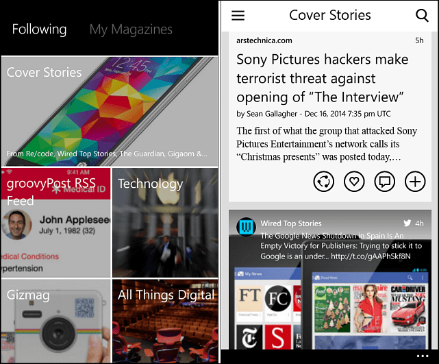 Flipboard, наконец, доступен для 512 МБ телефонов Windows