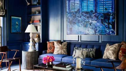 Как использовать синий цвет в гостиной и спальне?