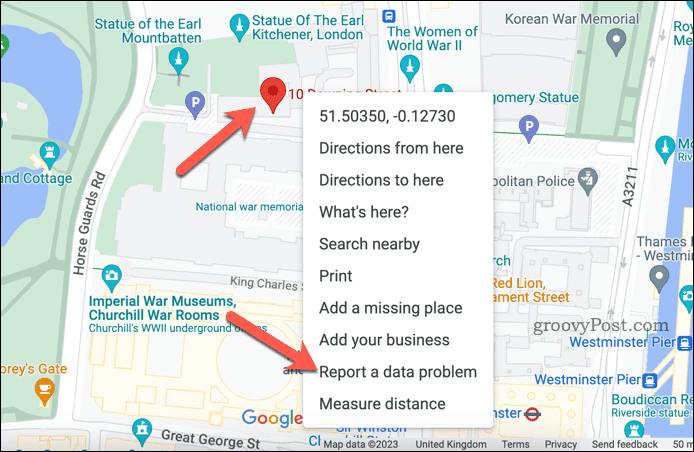 Сообщить о проблеме с Google Картами