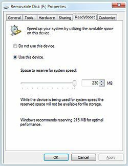 Как повысить производительность Windows 7 и Vista с помощью ReadyBoost
