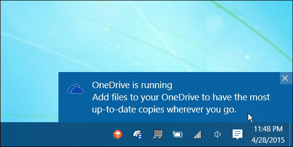 Уведомление в Windows 10