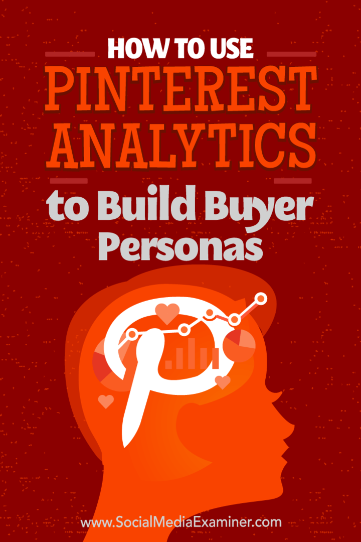 Ана Готтер в Social Media Examiner, как использовать Pinterest Analytics для создания образа покупателя.