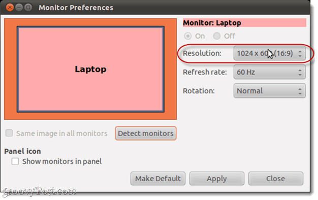 разрешение экрана Ubuntu