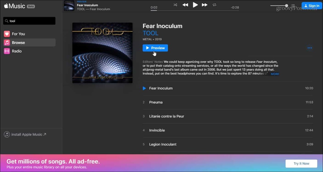 Apple запускает веб-версию для своего музыкального сервиса Apple
