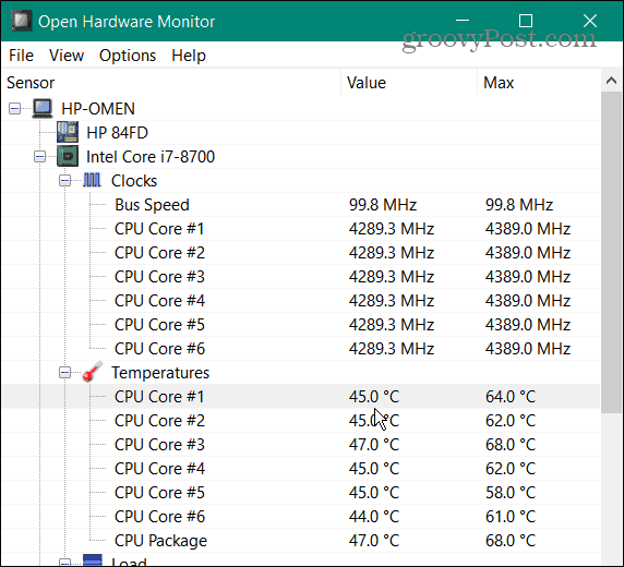 Проверьте температуру процессора в Windows 11