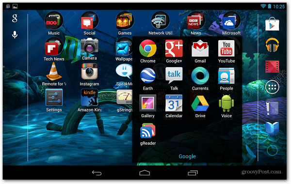 Главный экран Android Nexus 7