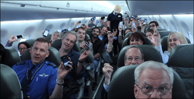 JetBlue полет с сотовыми телефонами на