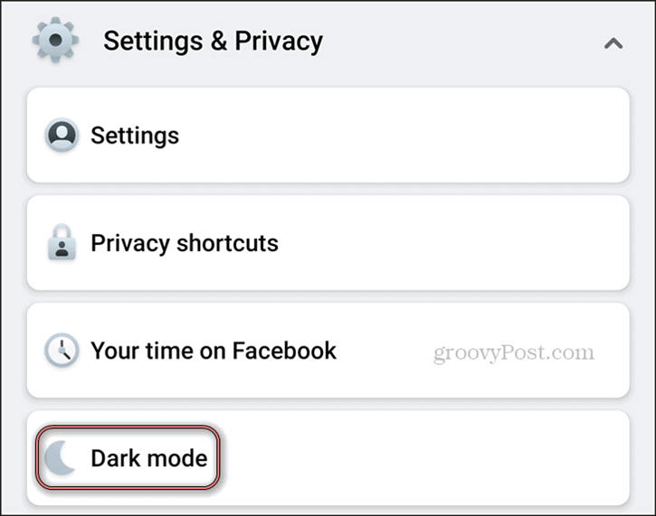 Facebook Темный режим Настройки Android Конфиденциальность Темный режим
