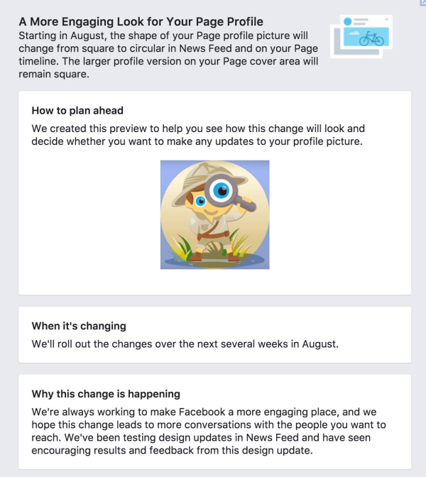 Facebook меняет фотографии профиля страницы с квадратных на круглые.