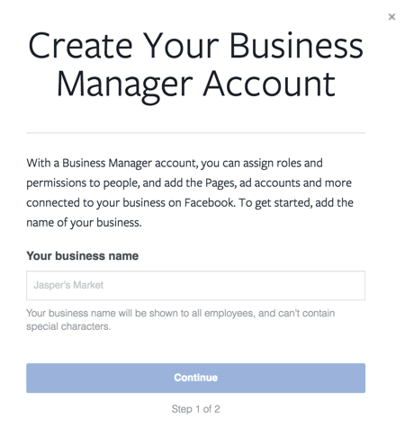 Введите название своей компании, чтобы создать свой бизнес-аккаунт.