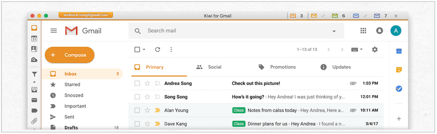 Киви для Gmail