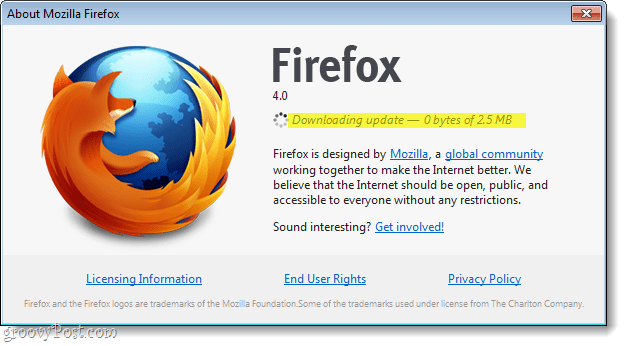 Обновление загрузки Firefox 4