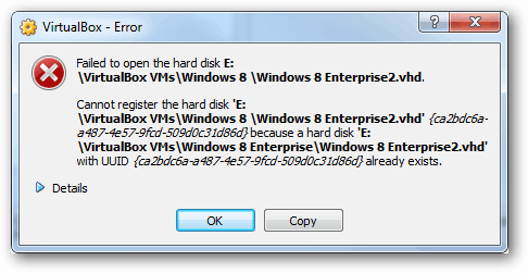 ошибка virtualbox - не удалось открыть жесткий диск uuid
