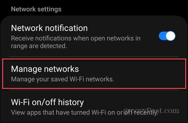 забыть подключение Wi-Fi на Android
