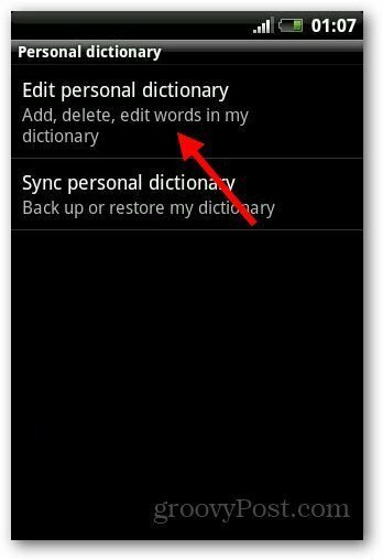Добавить словарь Android 5