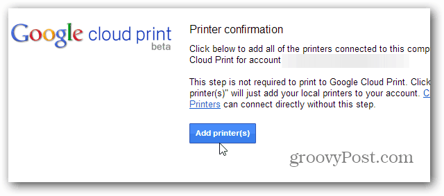 Добавить PRinters Cloud Print