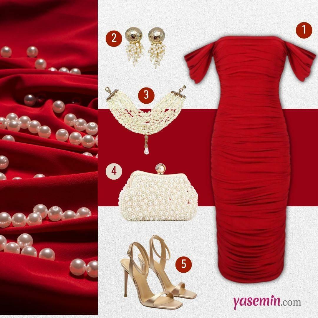 сочетание красного платья