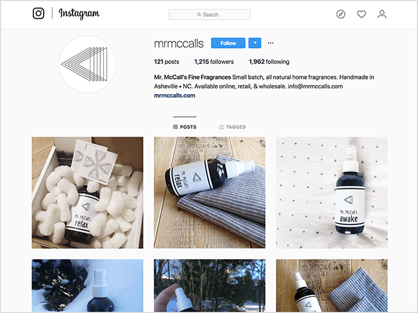 Тайлер Дж. У МакКолла был профиль в Instagram продукта, который он продавал, - Mr. McCall’s Fine Fragrances.
