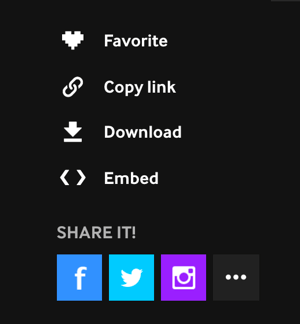 Создав свой GIF на Giphy, вы можете скачать его, встроить или поделиться им прямо в Facebook, Twitter или Instagram.
