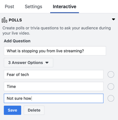 Как использовать Facebook Live в маркетинге, шаг 5.